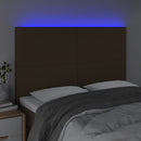 vidaXL sötétbarna szövet LED-es fejtámla 144x5x118/128 cm