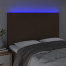 vidaXL sötétbarna szövet LED-es fejtámla 144x5x118/128 cm