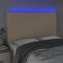 vidaXL krémszínű szövet LED-es fejtámla 144x5x118/128 cm