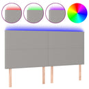 vidaXL világosszürke szövet LED-es fejtámla 160x5x118/128 cm