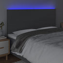 vidaXL sötétszürke szövet LED-es fejtámla 200x5x118/128 cm