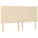 vidaXL krémszínű szövet LED-es fejtámla 200x5x118/128 cm