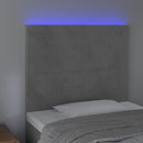 vidaXL világosszürke bársony LED-es fejtámla 80x5x118/128 cm
