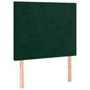 vidaXL sötétzöld bársony LED-es fejtámla 80x5x118/128 cm