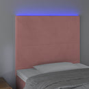 vidaXL rózsaszín bársony LED-es fejtámla 80x5x118/128 cm