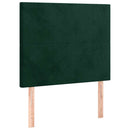 vidaXL sötétzöld bársony LED-es fejtámla 90x5x118/128 cm