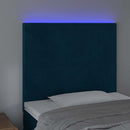 vidaXL sötétkék bársony LED-es fejtámla 90x5x118/128 cm