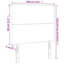 vidaXL sötétkék bársony LED-es fejtámla 100x5x118/128 cm
