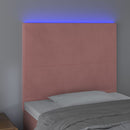 vidaXL rózsaszín bársony LED-es fejtámla 100x5x118/128 cm