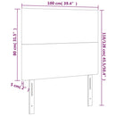 vidaXL rózsaszín bársony LED-es fejtámla 100x5x118/128 cm