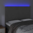 vidaXL sötétszürke bársony LED-es fejtámla 144x5x118/128 cm