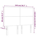 vidaXL fekete bársony LED-es fejtámla 144x5x118/128 cm