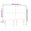 vidaXL sötétkék bársony LED-es fejtámla 144x5x118/128 cm