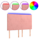 vidaXL rózsaszín bársony LED-es fejtámla 144x5x118/128 cm