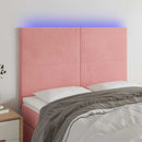 vidaXL rózsaszín bársony LED-es fejtámla 144x5x118/128 cm