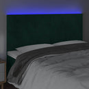 vidaXL sötétzöld bársony LED-es fejtámla 160x5x118/128 cm