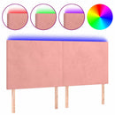 vidaXL rózsaszín bársony LED-es fejtámla 160x5x118/128 cm