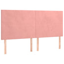 vidaXL rózsaszín bársony LED-es fejtámla 160x5x118/128 cm