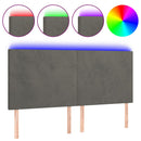 vidaXL sötétszürke bársony LED-es fejtámla 180x5x118/128 cm