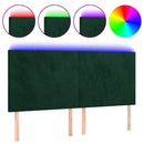 vidaXL sötétzöld bársony LED-es fejtámla 180x5x118/128 cm