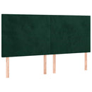 vidaXL sötétzöld bársony LED-es fejtámla 180x5x118/128 cm