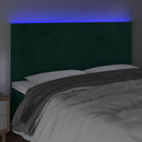 vidaXL sötétzöld bársony LED-es fejtámla 200x5x118/128 cm