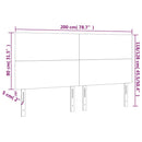 vidaXL sötétzöld bársony LED-es fejtámla 200x5x118/128 cm