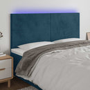 vidaXL sötétkék bársony LED-es fejtámla 200x5x118/128 cm