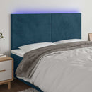 vidaXL sötétkék bársony LED-es fejtámla 200x5x118/128 cm