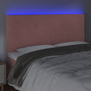 vidaXL rózsaszín bársony LED-es fejtámla 200x5x118/128 cm