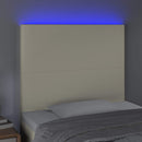 vidaXL krémszínű műbőr LED-es fejtámla 80x5x118/128 cm