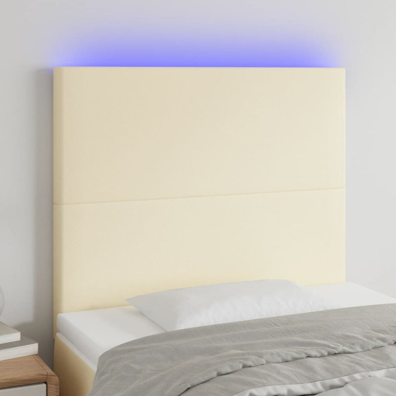 vidaXL krémszínű műbőr LED-es fejtámla 80x5x118/128 cm