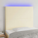 vidaXL krémszínű műbőr LED-es fejtámla 80x5x118/128 cm