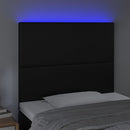 vidaXL fekete műbőr LED-es fejtámla 90x5x118/128 cm
