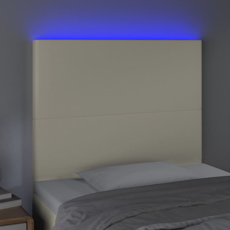 vidaXL krémszínű műbőr LED-es fejtámla 100x5x118/128 cm