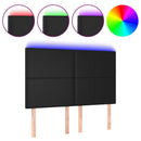 vidaXL fekete műbőr LED-es fejtámla 144x5x118/128 cm