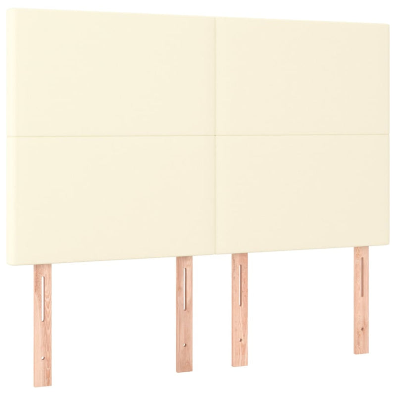 vidaXL krémszínű műbőr LED-es fejtámla 144x5x118/128 cm