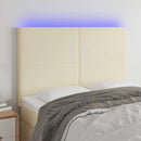 vidaXL krémszínű műbőr LED-es fejtámla 144x5x118/128 cm