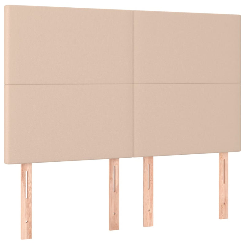 vidaXL cappuccino műbőr LED-es fejtámla 144x5x118/128 cm