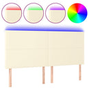 vidaXL krémszínű műbőr LED-es fejtámla 160x5x118/128 cm