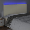 vidaXL krémszínű műbőr LED-es fejtámla 160x5x118/128 cm