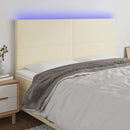 vidaXL krémszínű műbőr LED-es fejtámla 160x5x118/128 cm