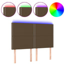 vidaXL sötétbarna szövet LED-es fejtámla 144x5x118/128 cm