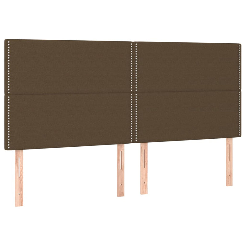 vidaXL sötétbarna szövet LED-es fejtámla 160x5x118/128 cm