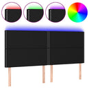 vidaXL fekete szövet LED-es fejtámla 200x5x118/128 cm