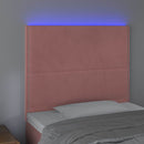 vidaXL rózsaszín bársony LED-es fejtámla 90x5x118/128 cm