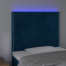 vidaXL sötétkék bársony LED-es fejtámla 100x5x118/128 cm