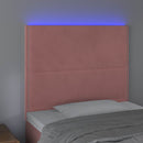 vidaXL rózsaszín bársony LED-es fejtámla 100x5x118/128 cm