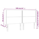 vidaXL sötétkék bársony LED-es fejtámla 160x5x118/128 cm