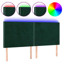 vidaXL sötétzöld bársony LED-es fejtámla 180x5x118/128 cm